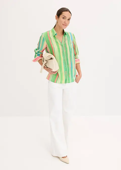 Bonprix Modisch Bedruckte Bluse Aus Leicht Strukturiertem Crepe-Material