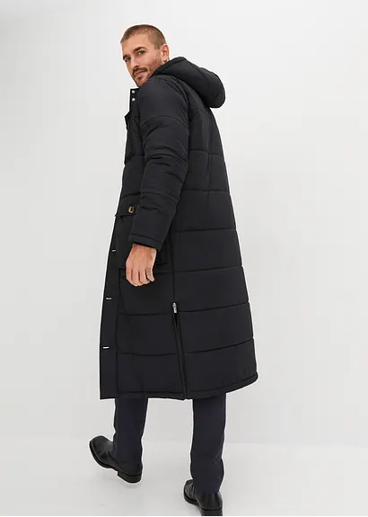 Bonprix Modisch Langer Parka Mit Herausnehmbarer Kapuze - Schwarz