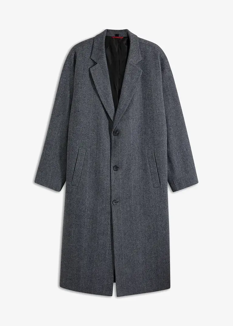 bonprix Modisch weiter geschnittener Wollmantel - grau - Herren