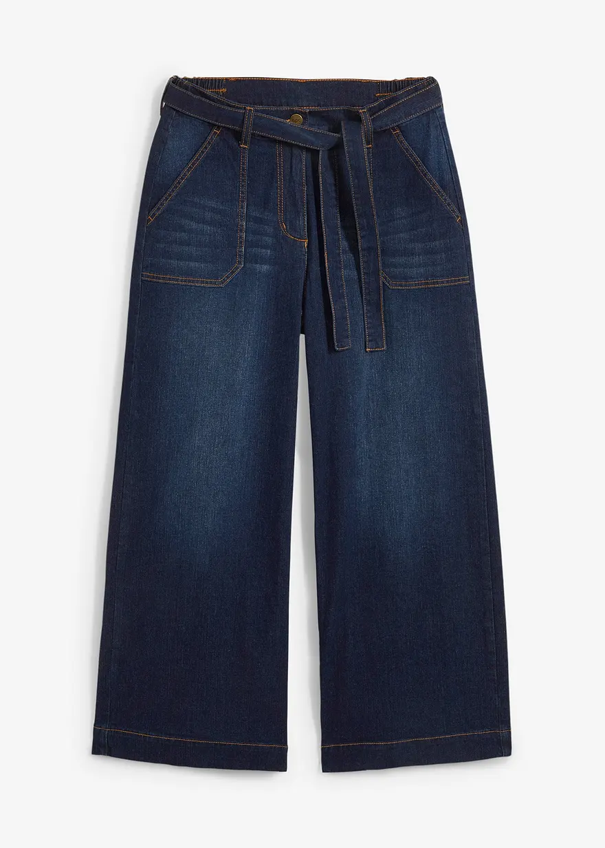 bonprix Modische 7/8-Jeans im Culotte-Design mit Bundschleife - blau