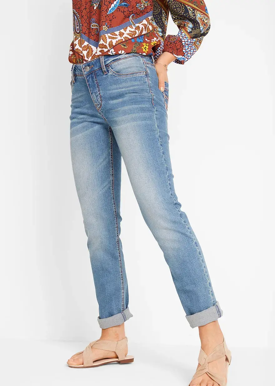 Bonprix Modische Authentic-Jeans Mit Stretchanteil Und Ziernähten - Damen