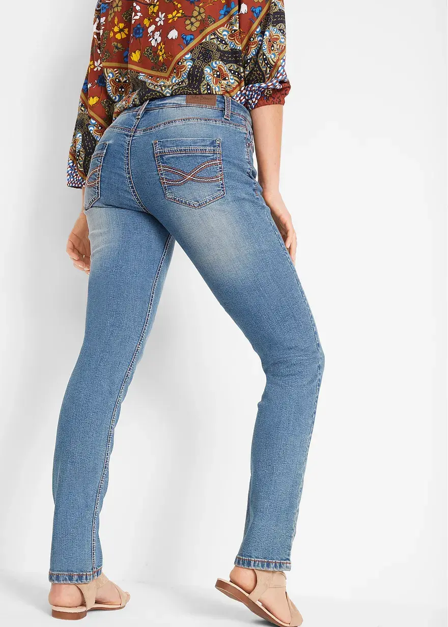 Bonprix Modische Authentic-Jeans Mit Stretchanteil Und Ziernähten - Damen