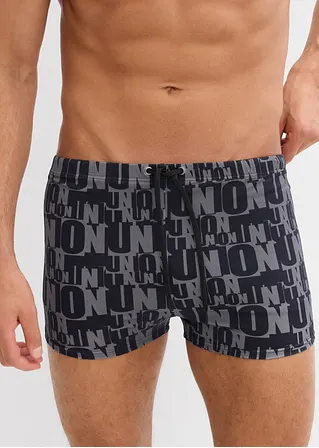 Bonprix Modische Badehose Mit Trendigem Druck - Schwarz