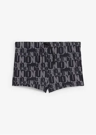 bonprix Modische Badehose mit trendigem Druck - schwarz