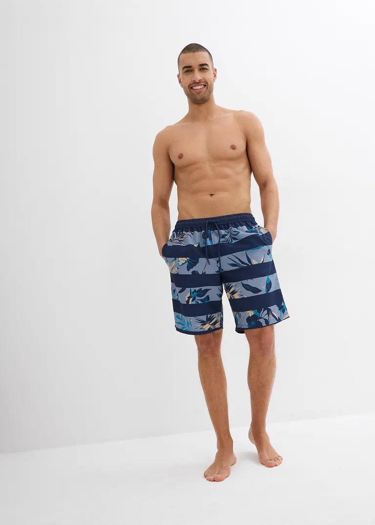 Bonprix Modische Badeshorts Mit Schönem Druck - Blau - Herren