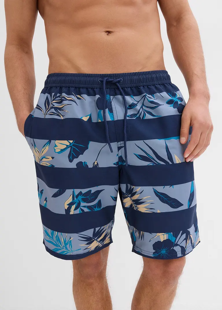 Bonprix Modische Badeshorts Mit Schönem Druck - Blau - Herren