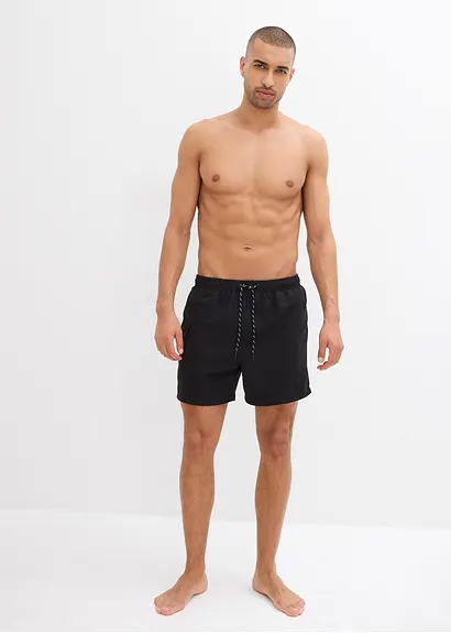 Bonprix Modische Badeshorts Mit Seitlicher Tasche - Schwarz