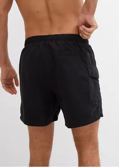 Bonprix Modische Badeshorts Mit Seitlicher Tasche - Schwarz