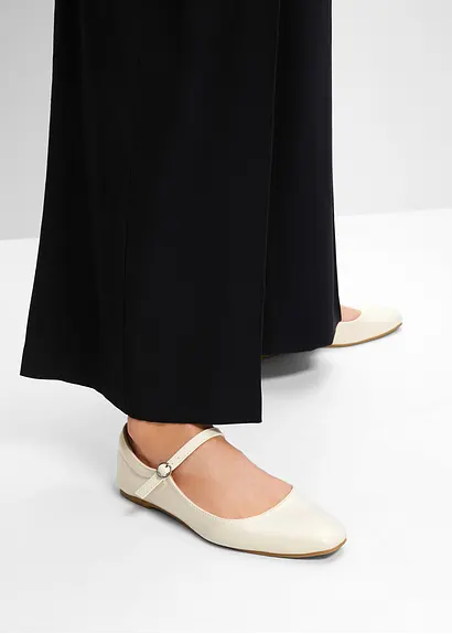 Bonprix Modische Ballerina Im Mary Jane Look - Beige - Damen