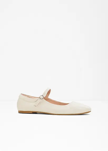 bonprix Modische Ballerina im Mary Jane Look - beige - Damen