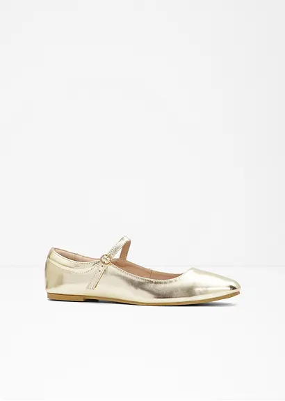 bonprix Modische Ballerina im Mary Jane Look - gold - Damen