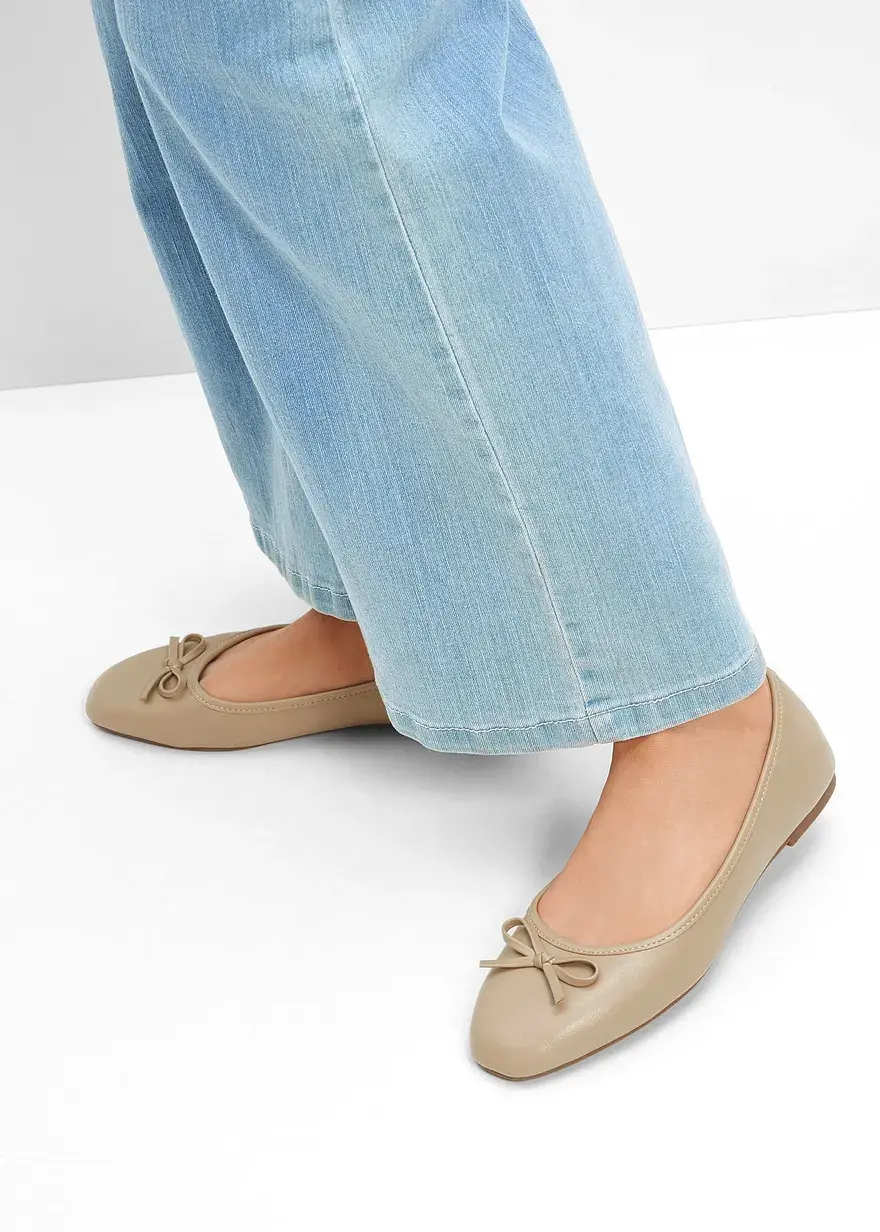 Bonprix Modische Ballerina Mit Schleife - Beige - Damen