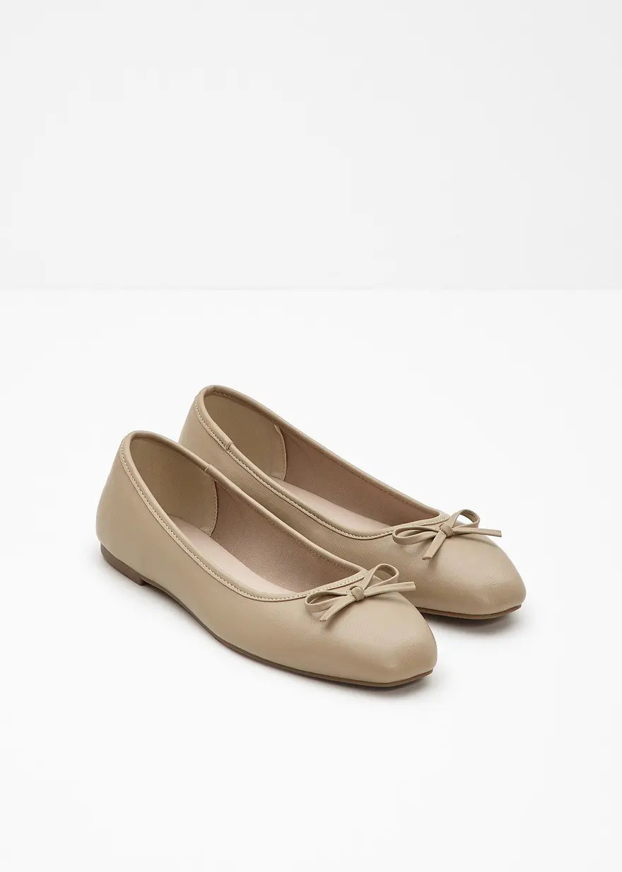 Bonprix Modische Ballerina Mit Schleife - Beige - Damen