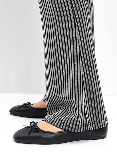 Bonprix Modische Ballerina Mit Schleife - Schwarz - Damen