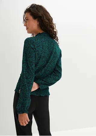 Bonprix Modische Bluse Mit Charmantem Smockeinsatz Und Raffungen. - Grün