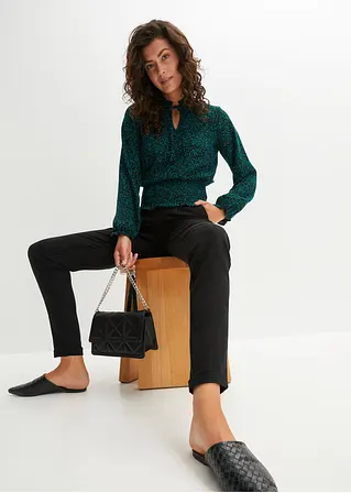 Bonprix Modische Bluse Mit Charmantem Smockeinsatz Und Raffungen. - Grün