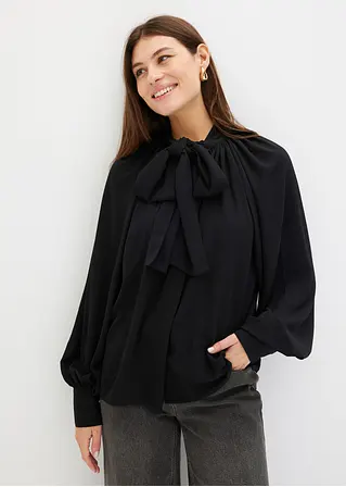 Bonprix Modische Bluse Mit Schluppenkragen Und Knopfleiste Vorne - Damen