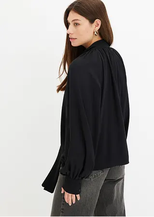 Bonprix Modische Bluse Mit Schluppenkragen Und Knopfleiste Vorne - Damen