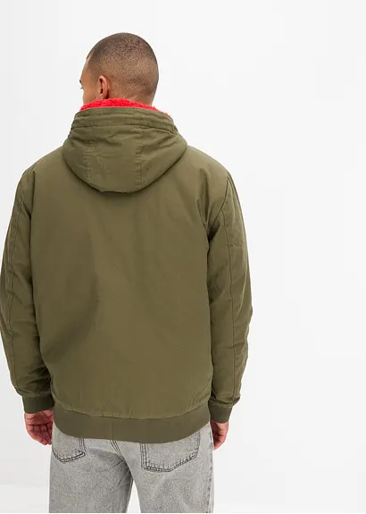 Bonprix Modische Bomberjacke Warm Gefüttert Und Mit Kapuze - Grün