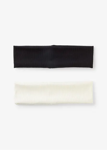 bonprix Modische breite Haarbänder im Doppelpack - schwarz/weiß - Damen