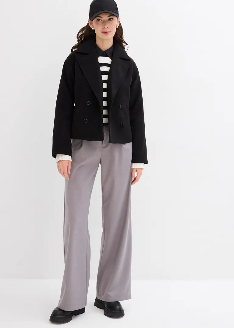 Bonprix Modische Cabanjacke Aus Wollimitat Mit Einer Abnehmbaren Kapuze