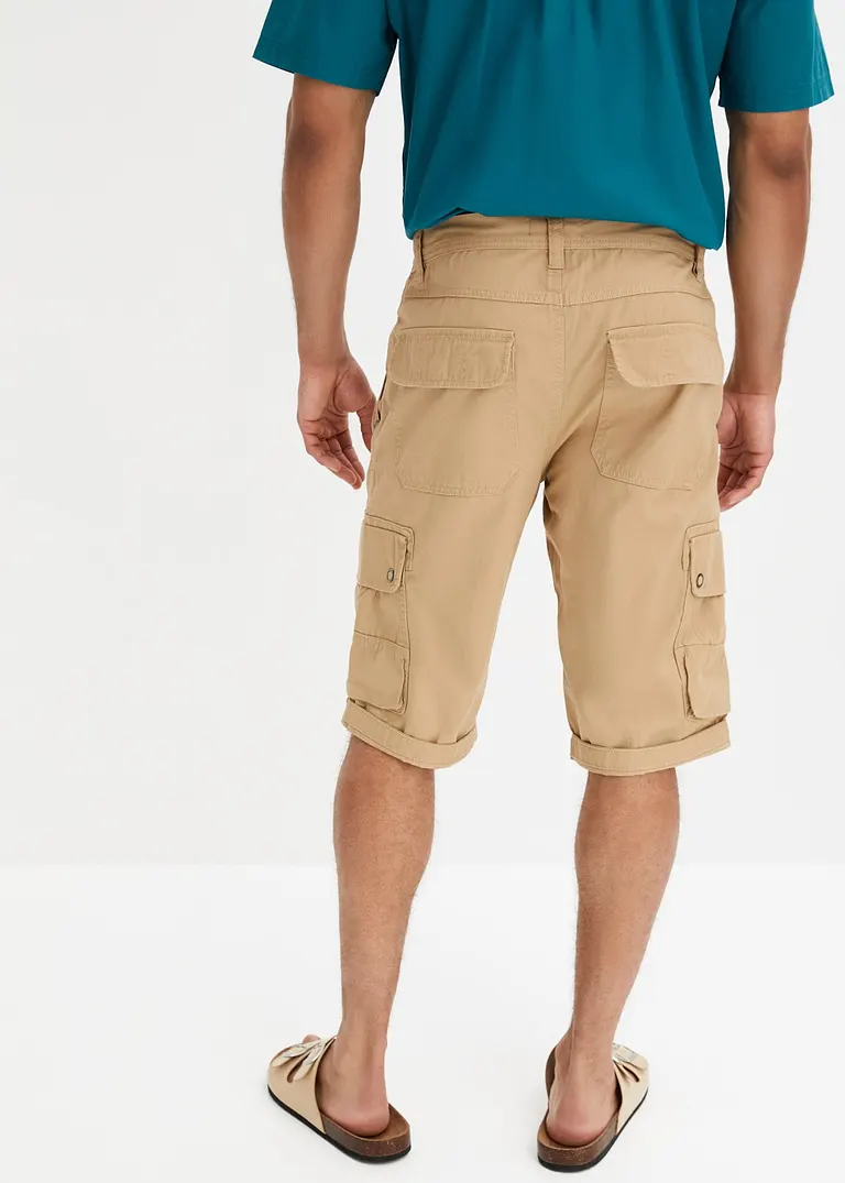 Bonprix Modische Cargo-Bermuda Mit Verstellbarer Länge - Beige
