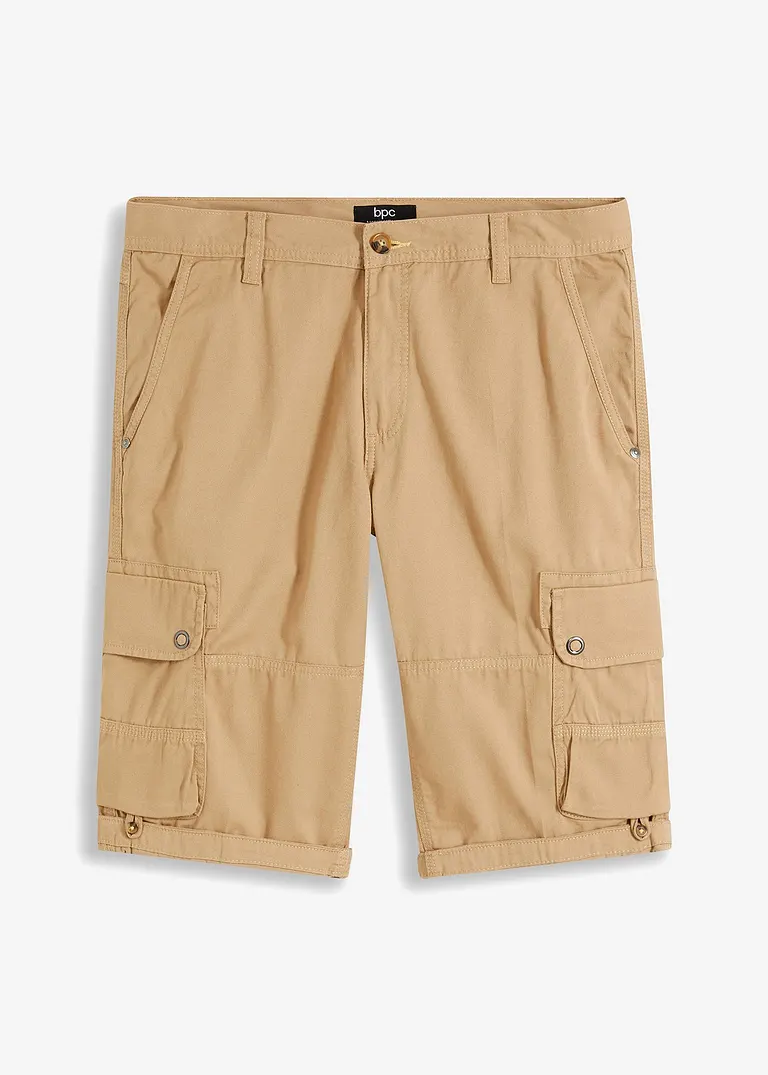 bonprix Modische Cargo-Bermuda mit verstellbarer Länge - beige