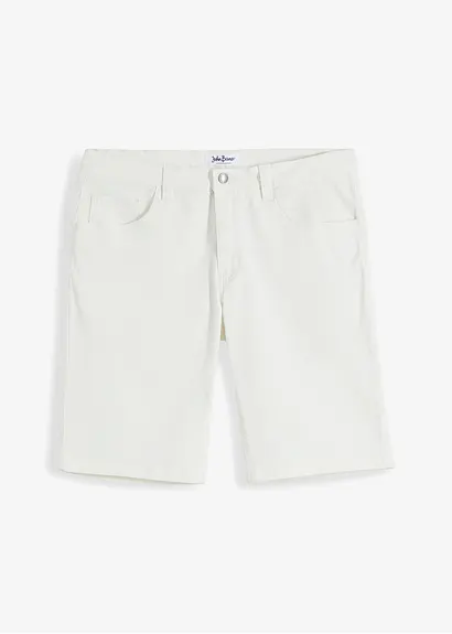 bonprix Modische Coloured Stretch-Bermuda in Vintage Look - weiß - Herren