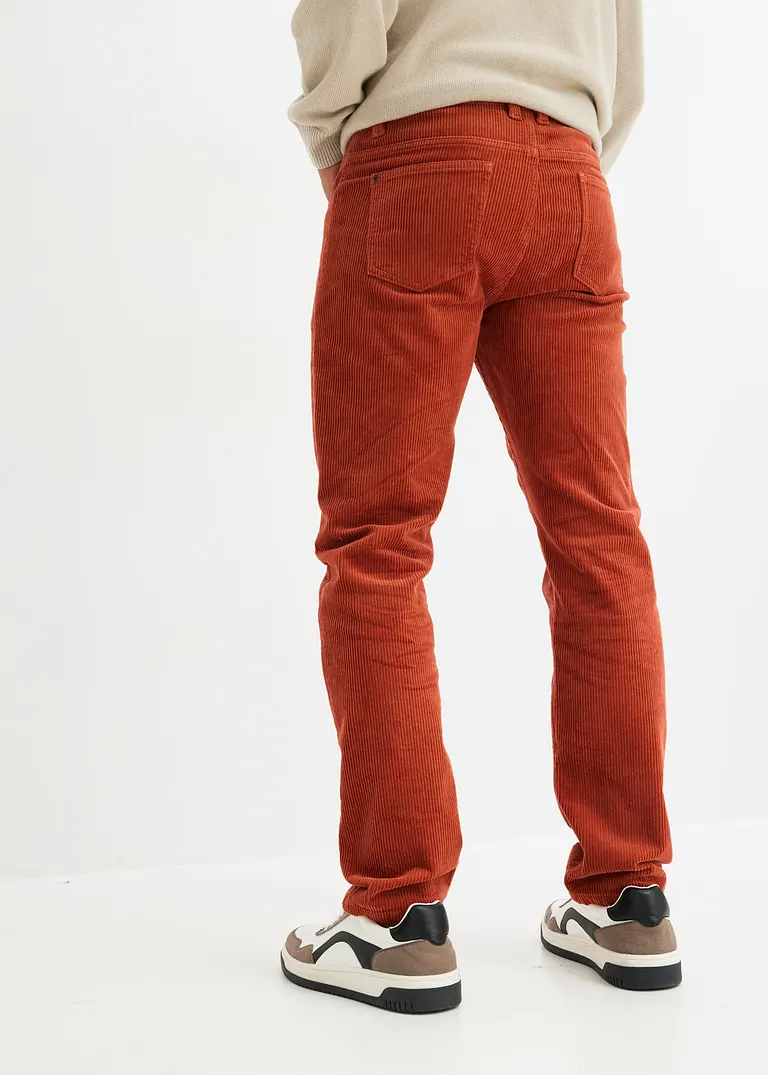 Bonprix Modische Cordhose Mit Stretchanteil In Vintage Look - Braun