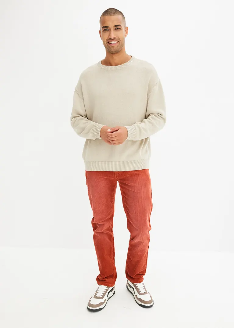 Bonprix Modische Cordhose Mit Stretchanteil In Vintage Look - Braun