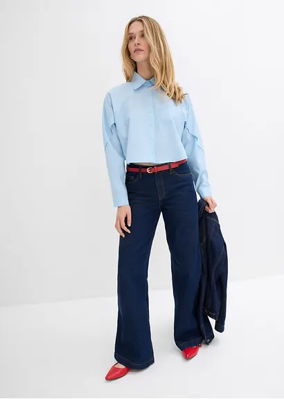 Bonprix Modische Cropped Bluse Aus Reiner Baumwolle Im Boxy Schnitt