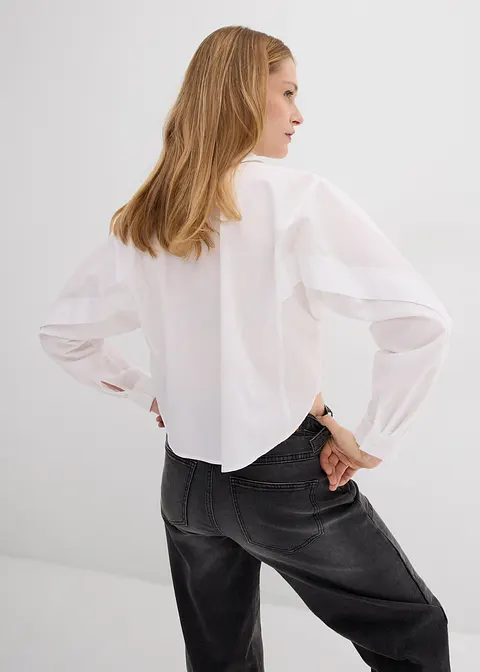 Bonprix Modische Cropped Bluse Aus Reiner Baumwolle Im Boxy Schnitt