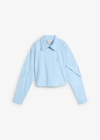bonprix Modische Cropped Bluse aus reiner Baumwolle im Boxy Schnitt