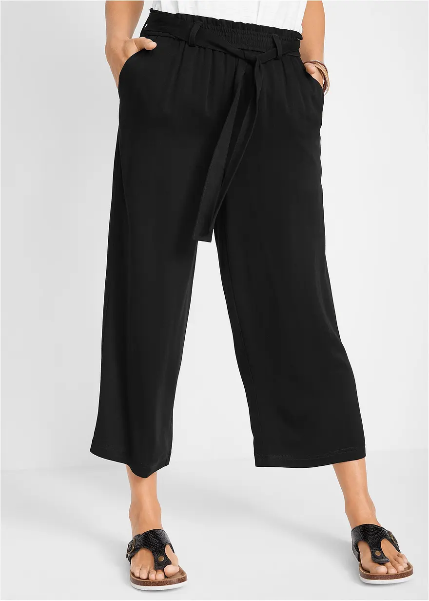 Bonprix Modische Culotte Mit Gummibund Gürtelschlaufen Und Eingriffstaschen