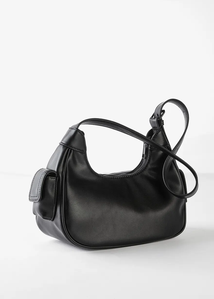 Bonprix Modische Handtasche In Lederoptik Mit Viel Stauraum - Schwarz