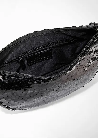 Bonprix Modische Handtasche Mit Pailletten - Schwarz - Damen