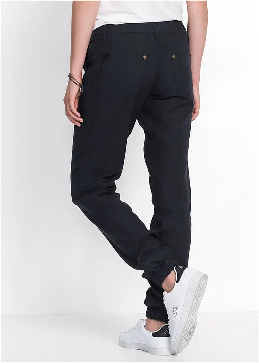 Bonprix Modische Hose Mit Angesagten Details - Schwarz - Damen