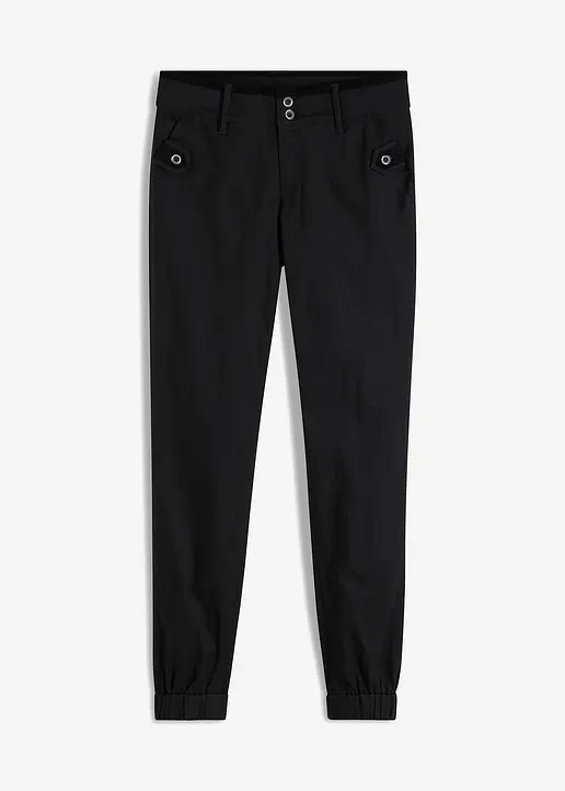 bonprix Modische Hose mit angesagten Details - schwarz - Damen
