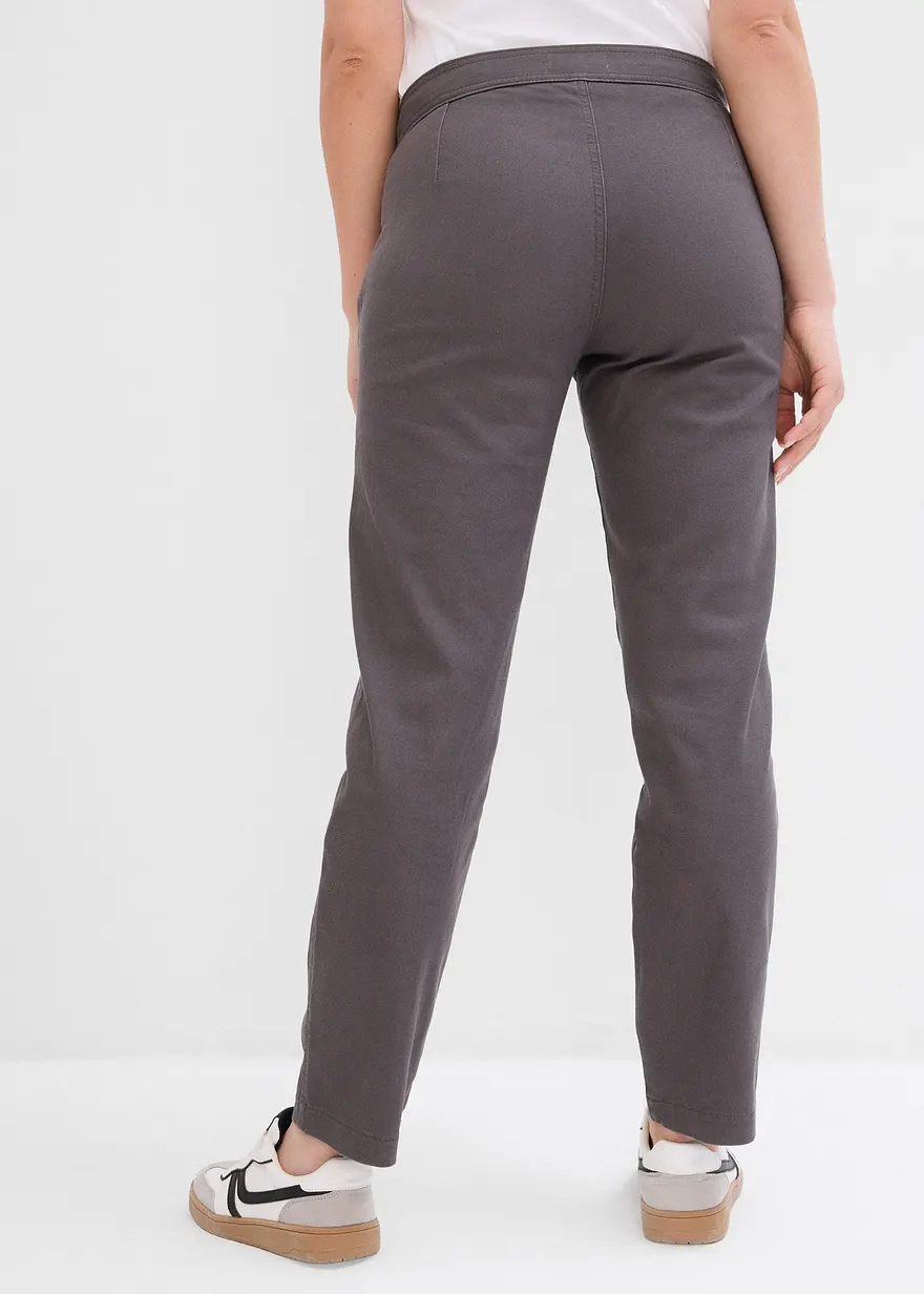 Bonprix Modische Hose Mit Schnallendetail - Grau - Damen