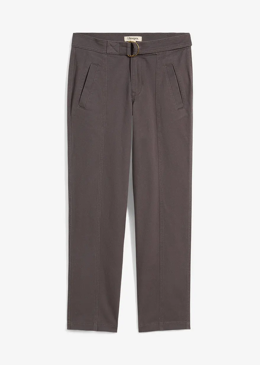 bonprix Modische Hose mit Schnallendetail - grau - Damen