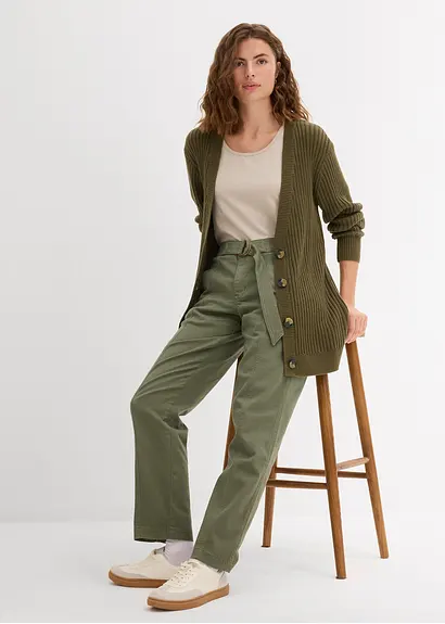 Bonprix Modische Hose Mit Schnallendetail - Grün - Damen