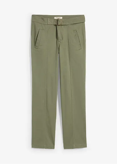 bonprix Modische Hose mit Schnallendetail - grün - Damen
