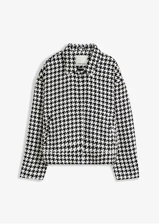 bonprix modische Jacke im Blouson-Stil mit Hahnentritt-Muster - schwarz bonprix modische Jacke im Blouson-Stil mit Hahnentritt-Muster - schwarz