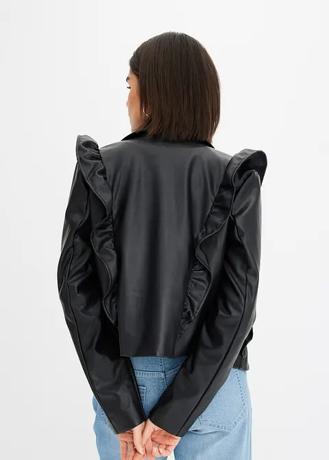 Bonprix Modische Jacke Mit Verspielten Details - Schwarz