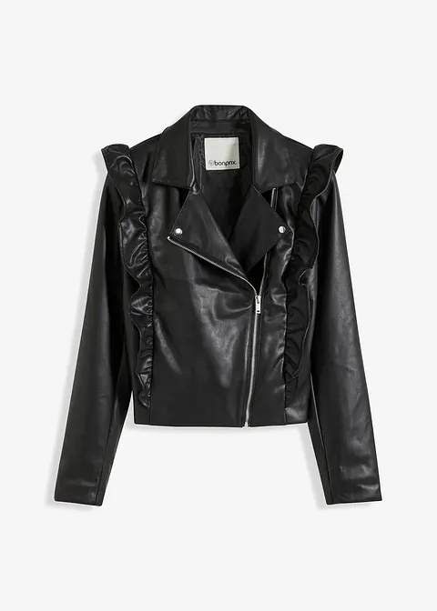 bonprix Modische Jacke mit verspielten Details - schwarz