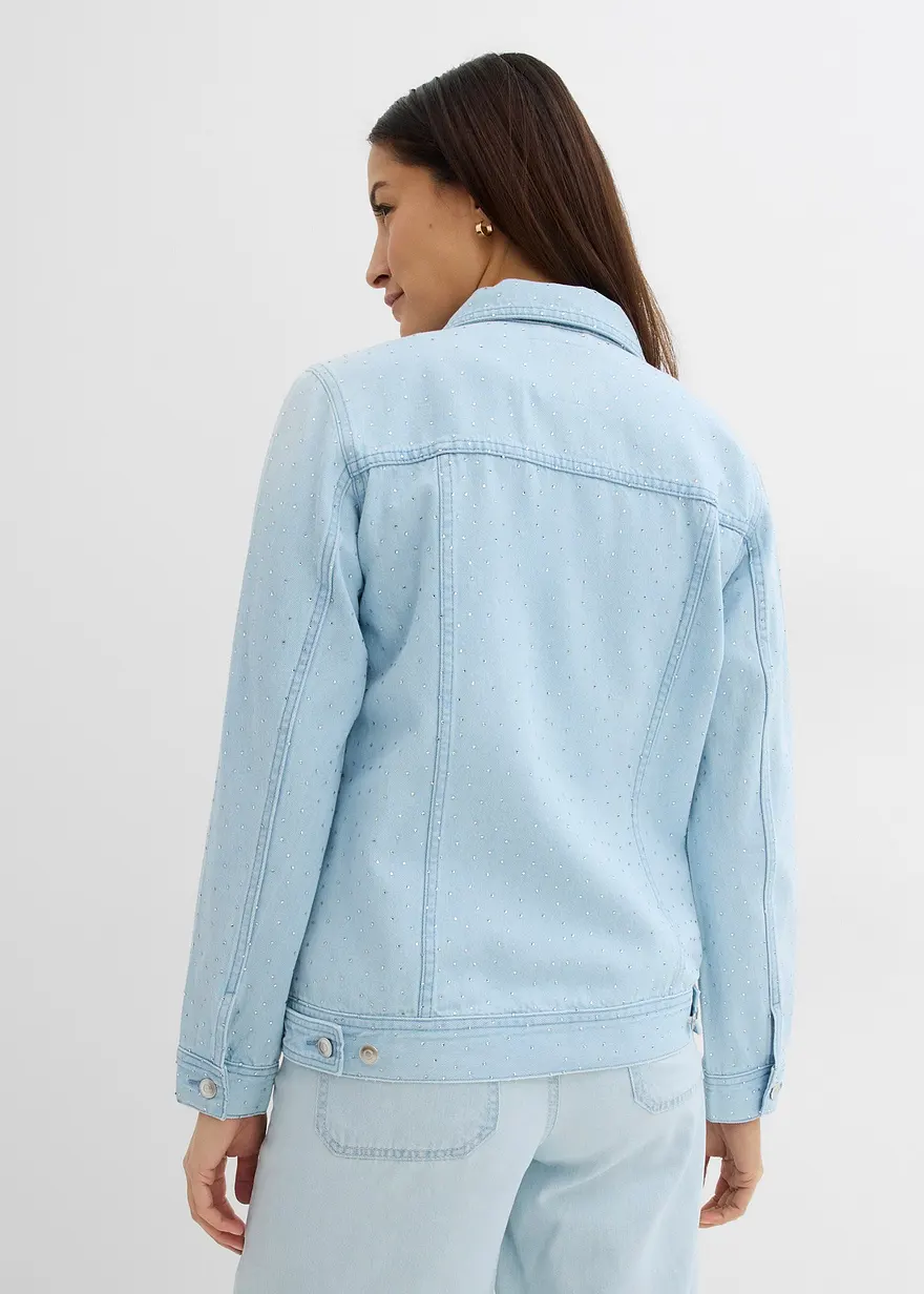 Bonprix Modische Jeansjacke Mit Waschung Und Verziert Mit Strasssteinen