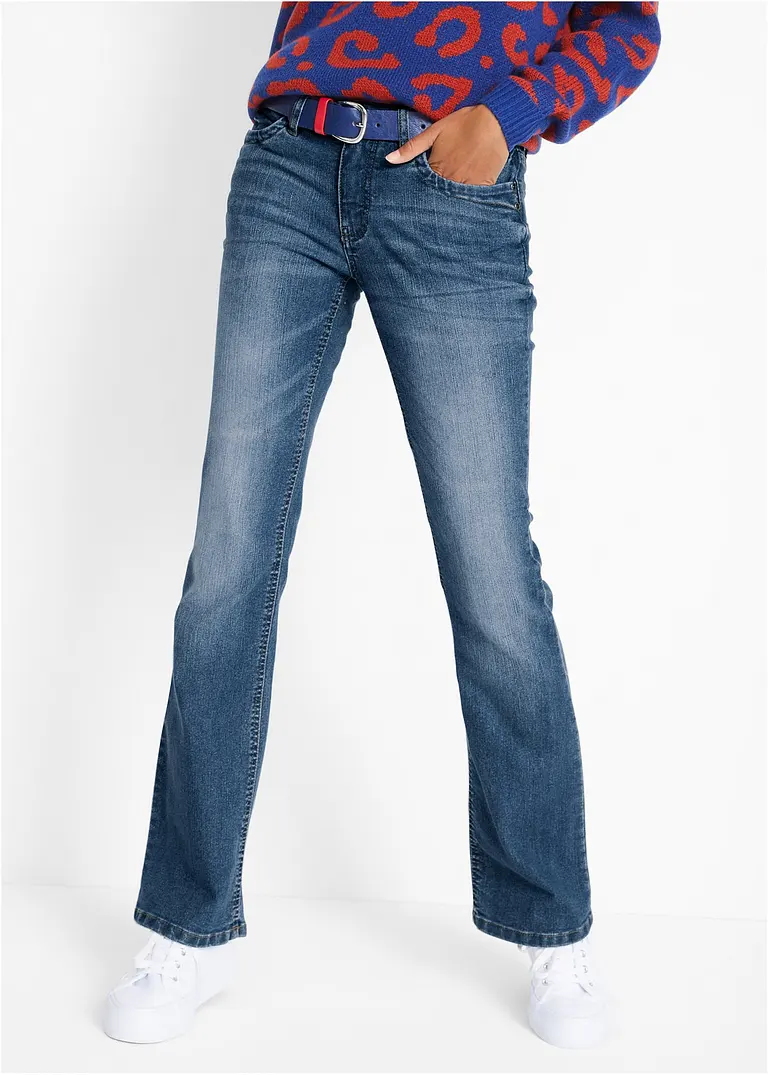 Bonprix Modische Komfort-Stretch-Jeans Mit Kleinen Nieten Und Kontrastnähten