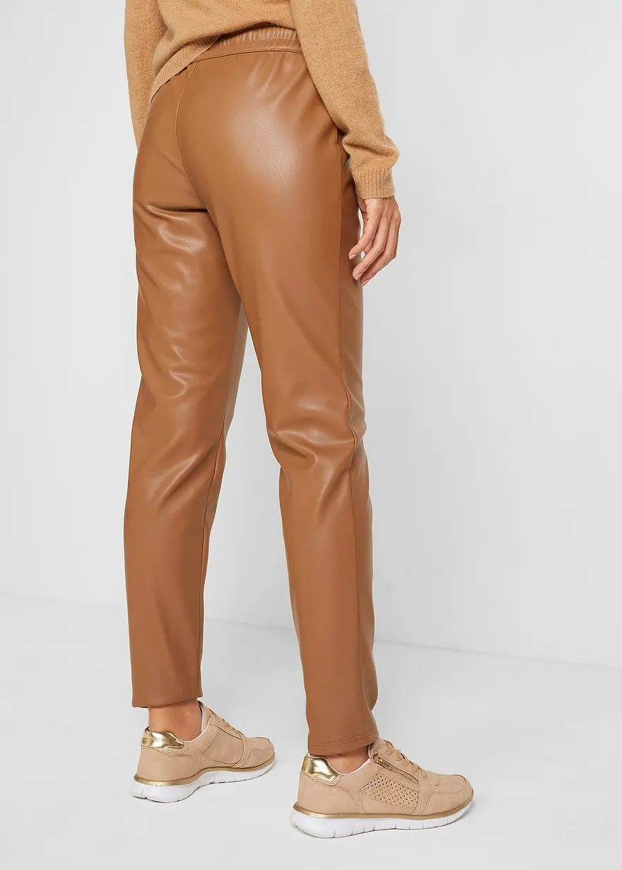 Bonprix Modische Lederimitat-Schlupfhose - Braun - Damen