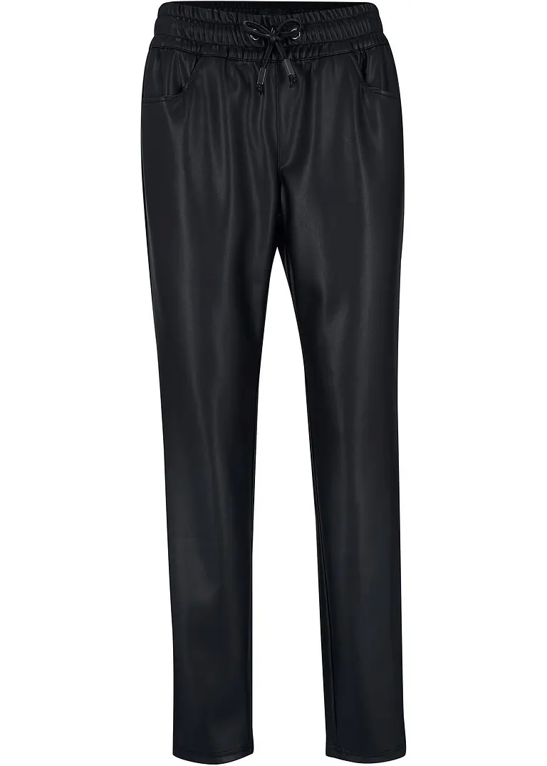 bonprix Modische Lederimitat-Schlupfhose - schwarz - Damen