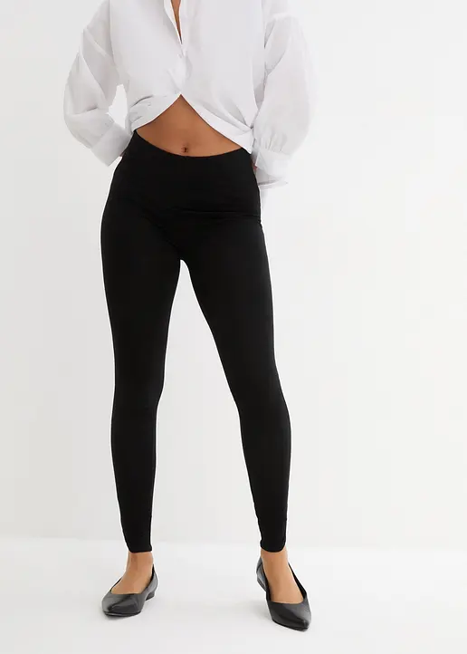 Bonprix Modische Leggings Aus Bio-Baumwolle - Schwarz - Damen
